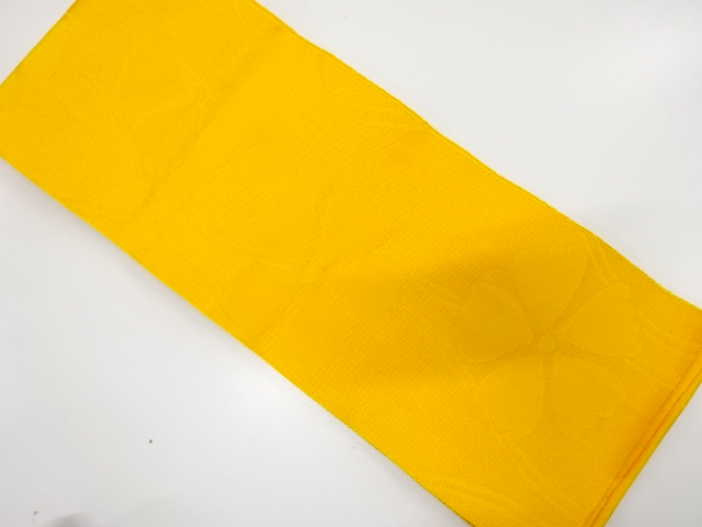 立涌に花模様織り出し　浴衣用半幅帯